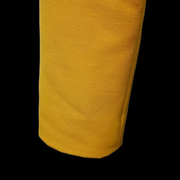 Vintage 60s Pierre Cardin Suit Jacket M Mod Daisy Buttons Yellow Wool Gabardine - Picture 6 of 12